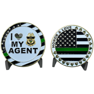 I Love My Agent Border patrol Wife Thin Green Line CBP Challenge Coin CL3-06 - www.ChallengeCoinCreations.com