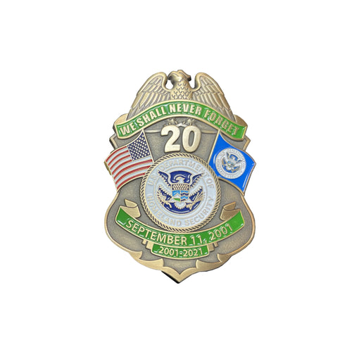 U.S. Border Patrol CBP BPA Agent September 11th 9/11 Commemorative 20th Anniversary Memorial Shield Honor First EL10-005