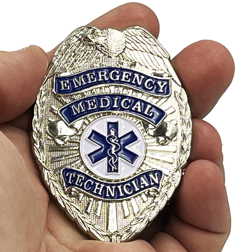 Emergency Medical Technician Badge full size EMT Paramedic Ambulance EMS Shield BL8-005 - www.ChallengeCoinCreations.com