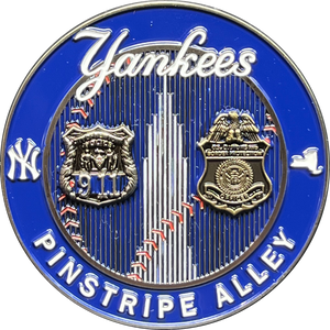CBP and NYPD Yankees themed 9/11 Pinstripe Alley CBPO Police Officer challenge coin GL3-012