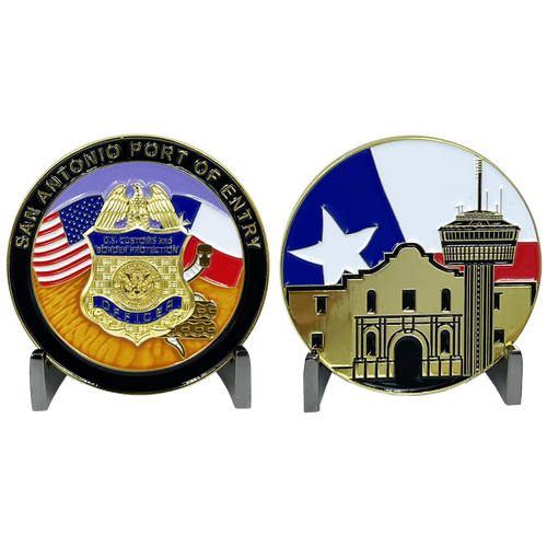 San Antonio Texas CBP Officer Challenge Coin Port of Entry CBPO Field Ops Field Operations BL7-004 - www.ChallengeCoinCreations.com