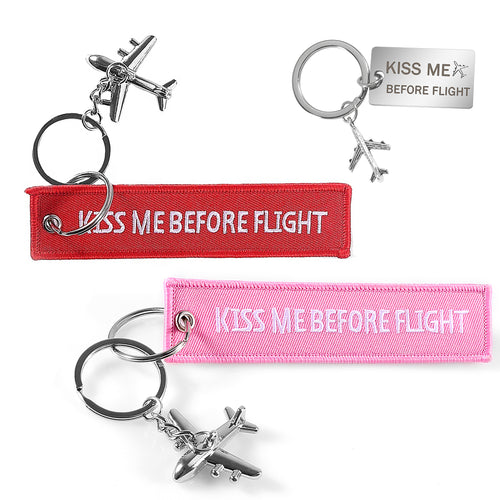 Kiss Me Before Flight Keychain Luggage Tag Flight Attendant Purser First Officer Pilot Airlines Navigator Flight Crew LKC-44, LKC-45, LKC-46 - www.ChallengeCoinCreations.com