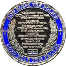 Load image into Gallery viewer, Saint Michael Police Prayer Challenge Coin Thin Blue Line St. Michael Protect Us LAPD NYPD Chicago Miami CBP FBI DEA ATF EL3-022