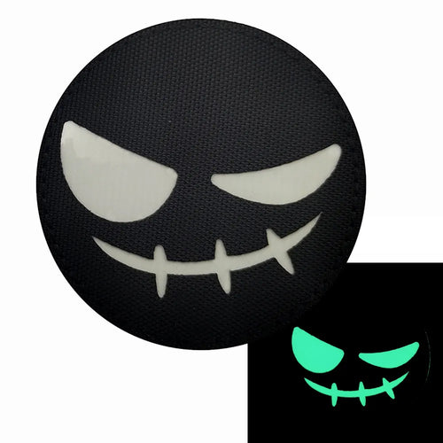 Evil Smile Halloween Glow in Dark Embroidered Tactical Hook and Loop Morale Patch  FREE USA SHIPPING SHIPS FREE FROM USA  PAT-702