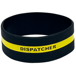 911 Headset Hero Thin Gold Line Silicon Bracelet (YELLOW) Dispatcher Emergency DL13-015 SBLT-01