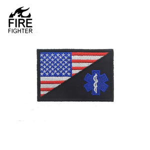 Combat Medic EMT RESCUE USA FLAG Hook and Loop Morale  Patch Army Navy USMC Air Force LEO FREE USA SHIPPING SHIPS FROM USA V00575-1/2/3 PAT-70/71/72