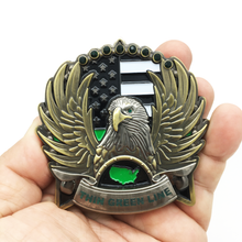 Load image into Gallery viewer, Border Patrol Thin Green Line God Bless America Sheriff Challenge Coin CBP Customs Federal Agent N-002 - www.ChallengeCoinCreations.com