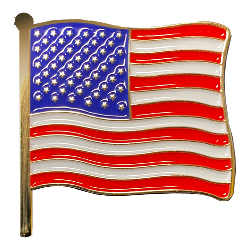 American Waving Flag Lapel Pin 1.25