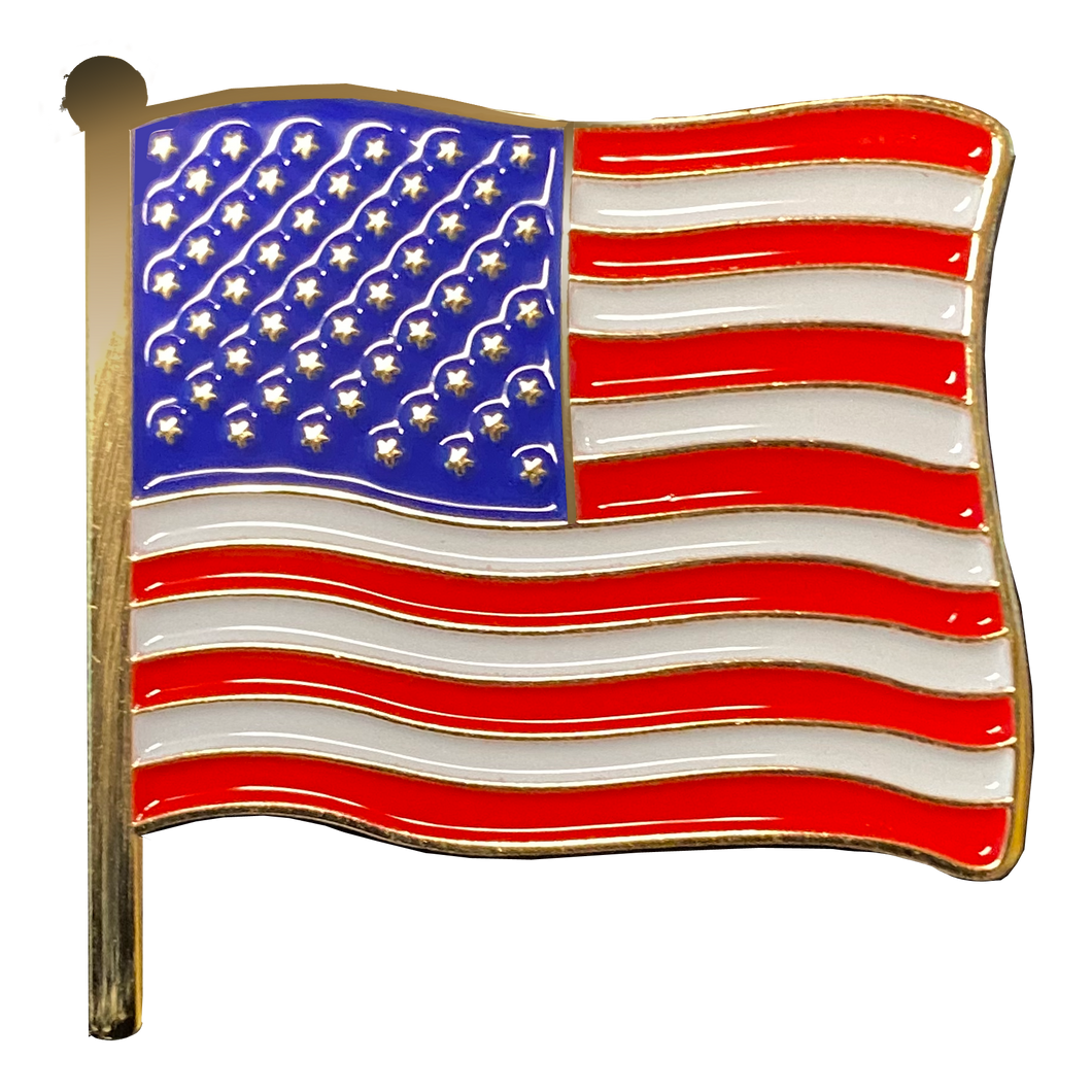 American Waving Flag Lapel Pin 1.25